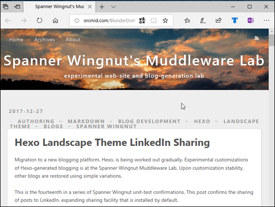 The blog appears correctly in Edge and Chrome